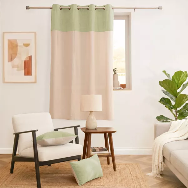 Rideau bouclette (140 x 180 cm) Ava Vert romarin