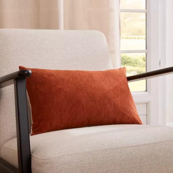 Cuscino rettangolare in boucl� (30 x 50 cm) Ava Terracotta