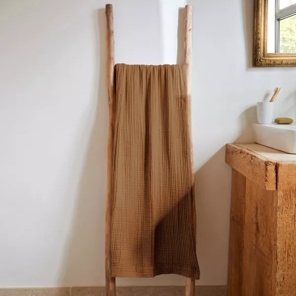 Serviette de bain gaze de coton (90 x 150 cm) Ga�a Camel