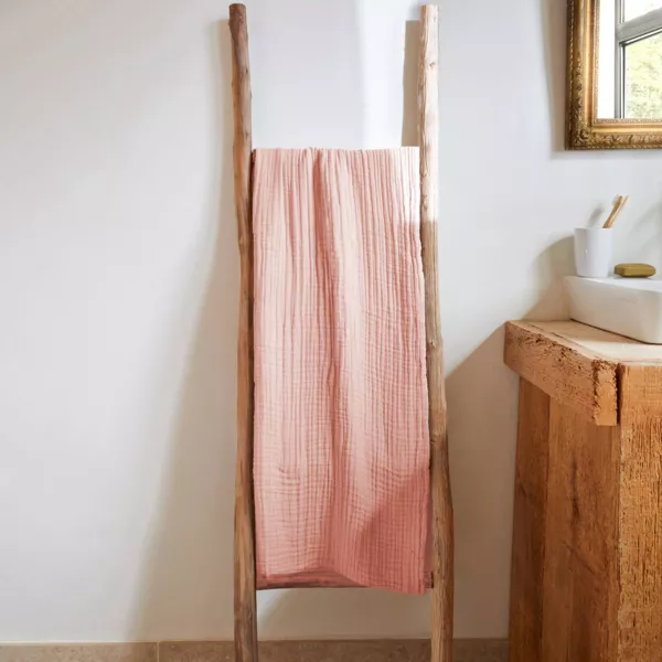Badhanddoek katoengaas (70 x 130 cm) Ga�a Perzik roze