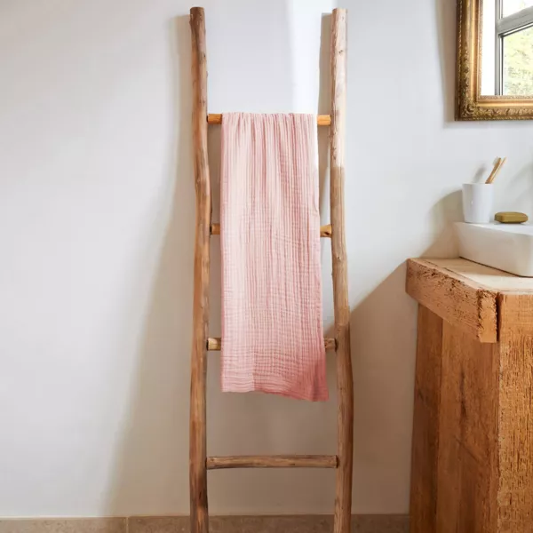 Asciugamano da bagno in garza di cotone (50 x 90 cm) Gaia Rosa pesca