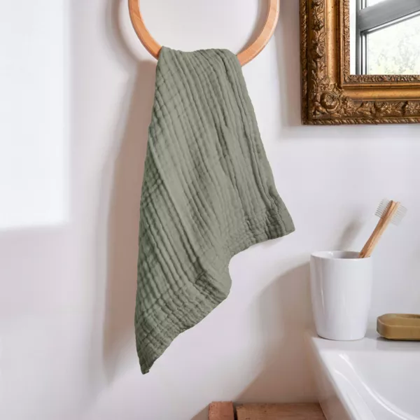 Asciugamano da bagno in garza di cotone (30 x 50 cm) Ga�a Verde rosmarino