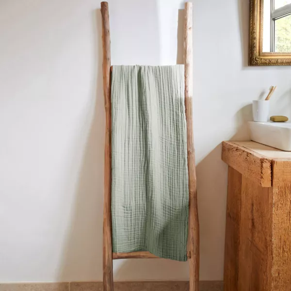 Serviette de bain gaze de coton (70 x 130 cm) Ga�a Vert eucalyptus