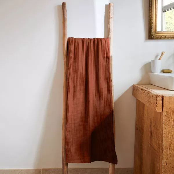 Serviette de bain gaze de coton (90 x 150 cm) Ga�a Terracotta
