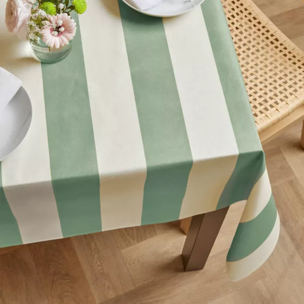 Rechthoekig tafelkleed van gecoat katoen (150 x 350 cm) Cl�mentine Salie Groen