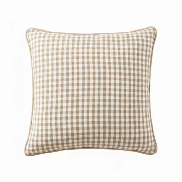 Coj�n cuadrado de gasa de algod�n (45 x 45 cm) Ga�a vichy Ficelle