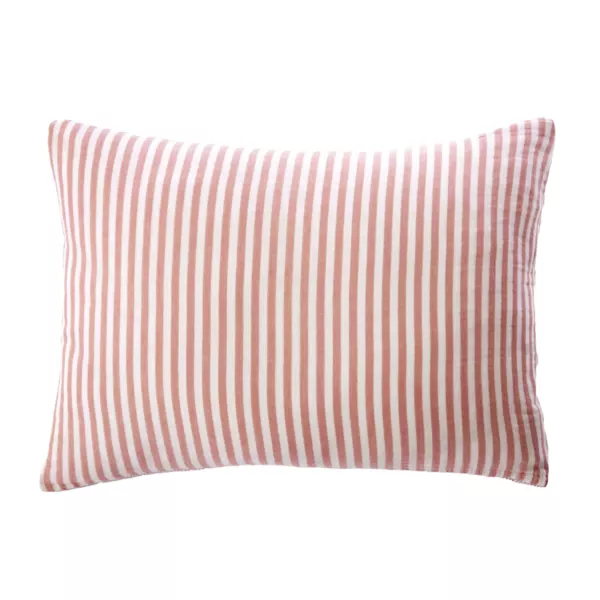 Rechthoekige kussensloop van katoengaas (50 x 70 cm) Ga�a strepen Abrikoos