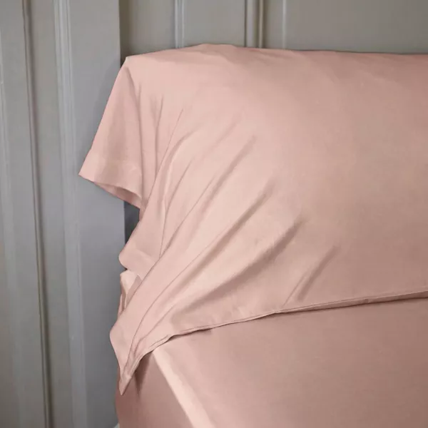 Taie de traversin satin de bambou (L185 cm) Sienna Rose blush