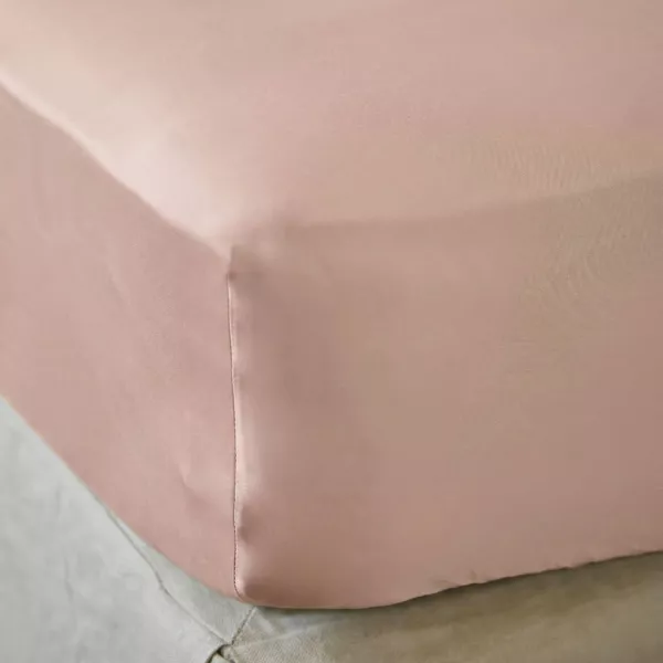 Spannbettlaken aus Bambussatin (140 x 200 cm) Sienna Rose blush