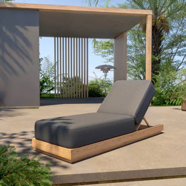Houten ligstoel Zanzibar Antracietgrijs