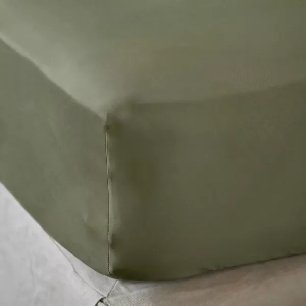 Lenzuolo sotto in raso di bamb� (90 x 190 cm) Sienna Verde rosmarino