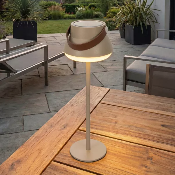 Lampe de table solaire LED (H36 cm) Tokyo Beige