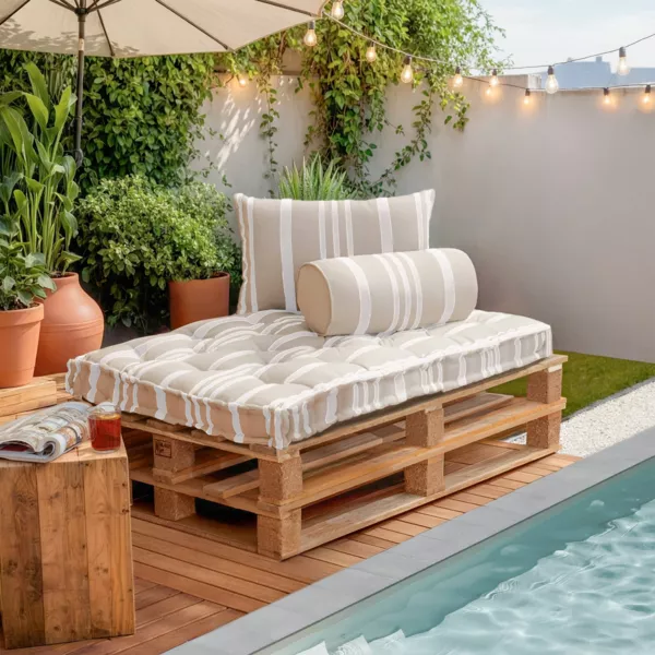 Cuscino per pallet da esterno rettangolare (120 x 80 cm) Nautira Bianco