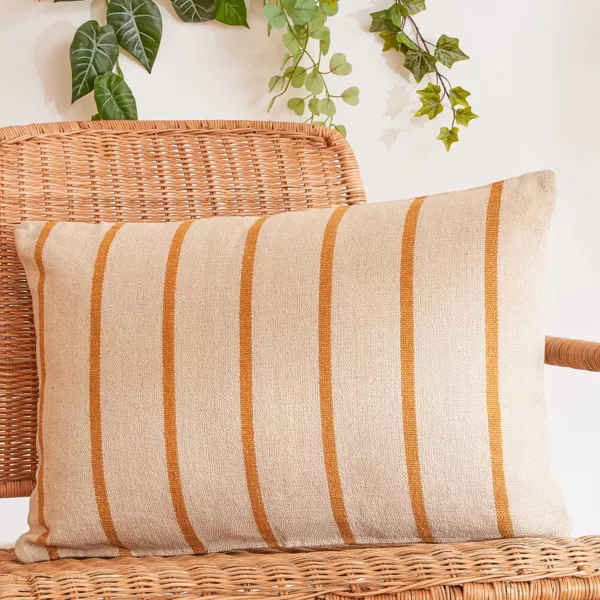 Coj�n exterior de lona de algod�n rectangular (60 x 40 cm) Ocealys Amarillo Mostaza