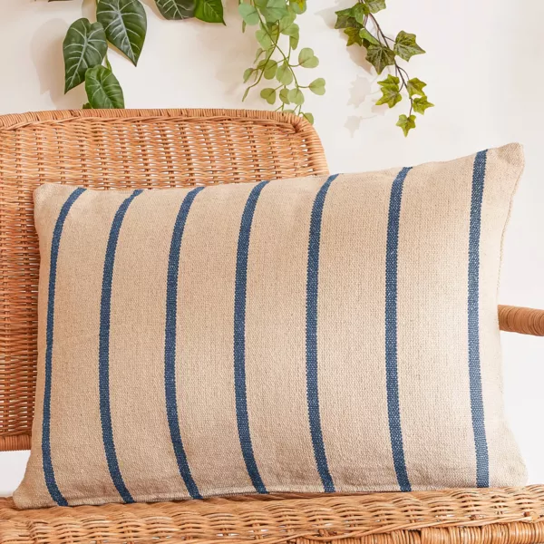 Coussin ext�rieur toile de coton rectangulaire (60 x 40 cm) Ocealys Bleu Marine