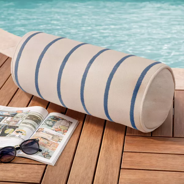 Udend�rs pude i bomuldsstof polochon (45 x 20 cm) Ocealys Marinebl�