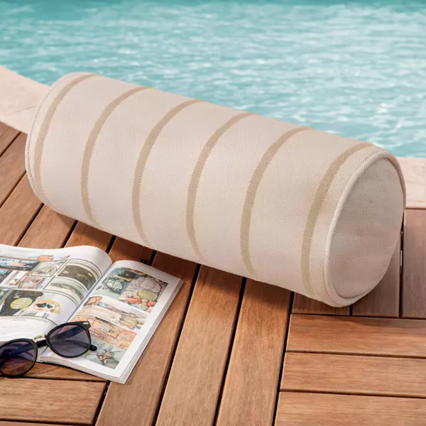 Udendørs pude i bomuldsstof polochon (45 x 20 cm) Ocealys Beige