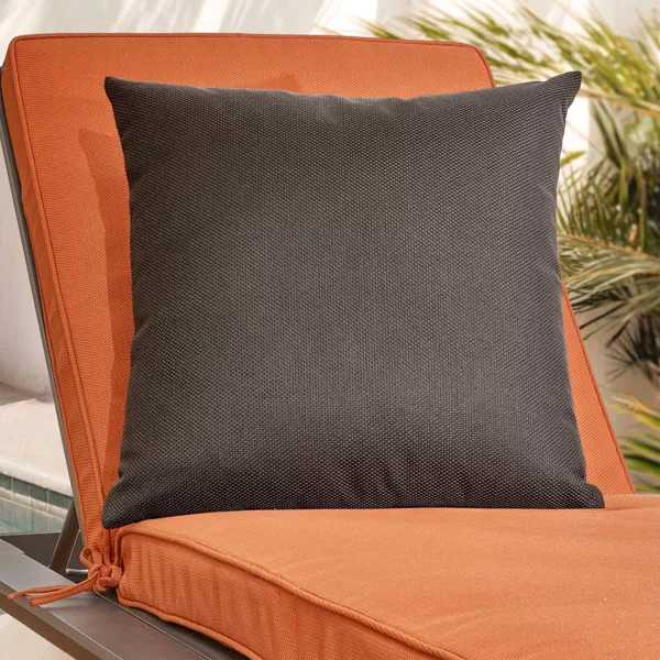 Coussin extérieur Carré (50 x 50 cm) Edena Luxe Noir