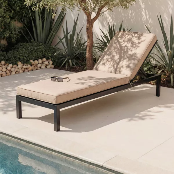 Coussin de transat (190 x 60 cm) Edena Luxe Beige