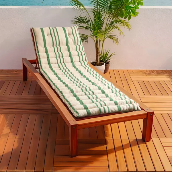 Coussin de transat capitonné (180 x 60 cm) Nautira Vert
