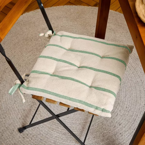 Coussin de chaise ext�rieur toile de coton (40 x 40 cm) Ocealys Vert