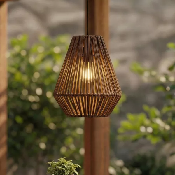 Garten-H�ngelampe mit 15 LEDs (H27 cm) Messya Braun