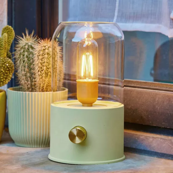 Lampe temp�te sans fil rechargeable USB (H20 cm) Vert