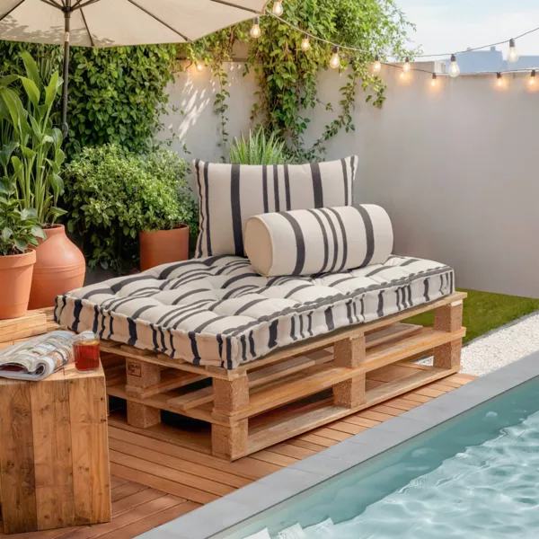 Cuscino per pallet da esterno rettangolare (120 x 80 cm) Nautira Grigio ardesia