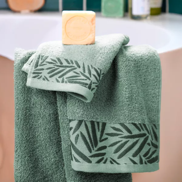Serviette de bain coton (30 x 50 cm) Sora Vert amande