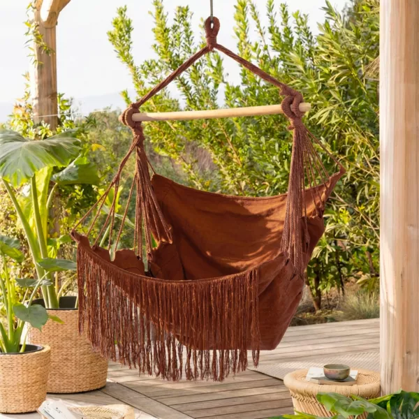 Chaise Hamac � suspendre � franges Terracotta