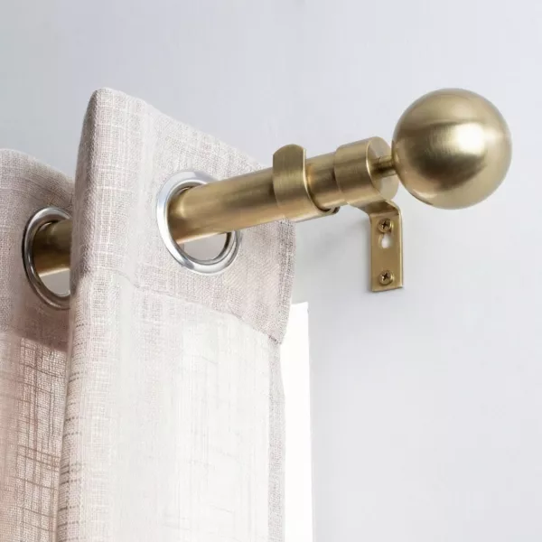 Set Gardinenstange ausziehbar (L120 - L210 cm / D28 mm) Hera Gold