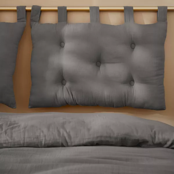 Kopfteil-Kissen Musselin (80 x 50 cm) Ga�a Dunkelgrau
