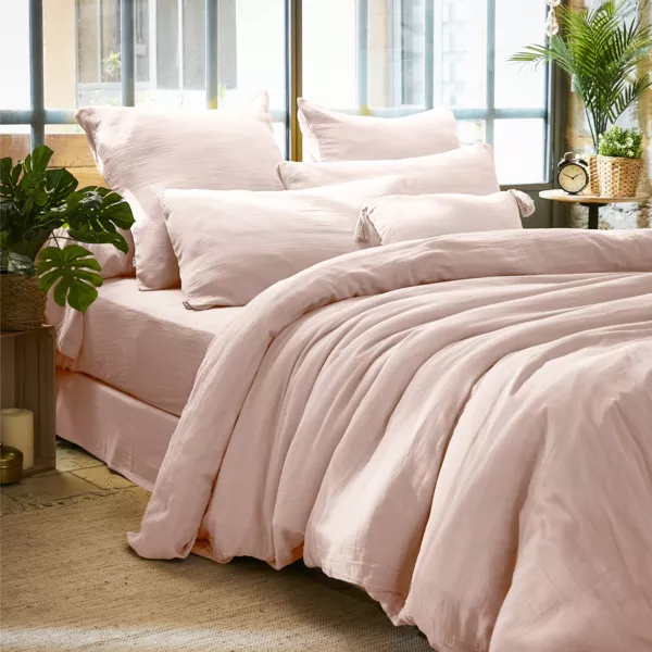 Copripiumino garza di cotone (280 x 240 cm) Ga�a Rosa cipria