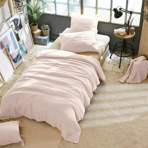 Copripiumino garza di cotone (140 x 200 cm) Ga�a Rosa cipria