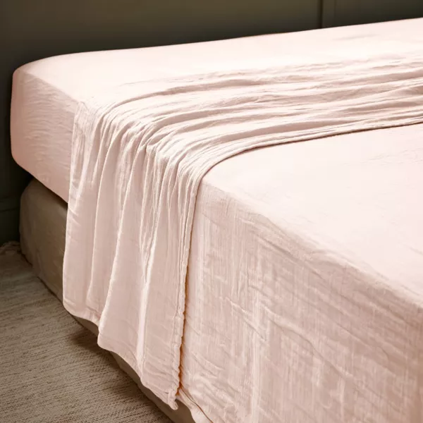 Musselin-Bettlaken (240 x 300 cm) Ga�a Puderrosa