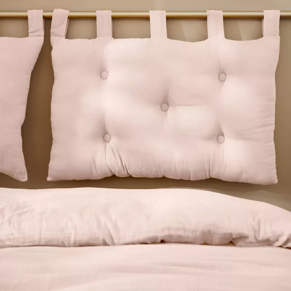 T�te de lit coussin gaze de coton (80 x 50 cm) Ga�a Rose poudr�