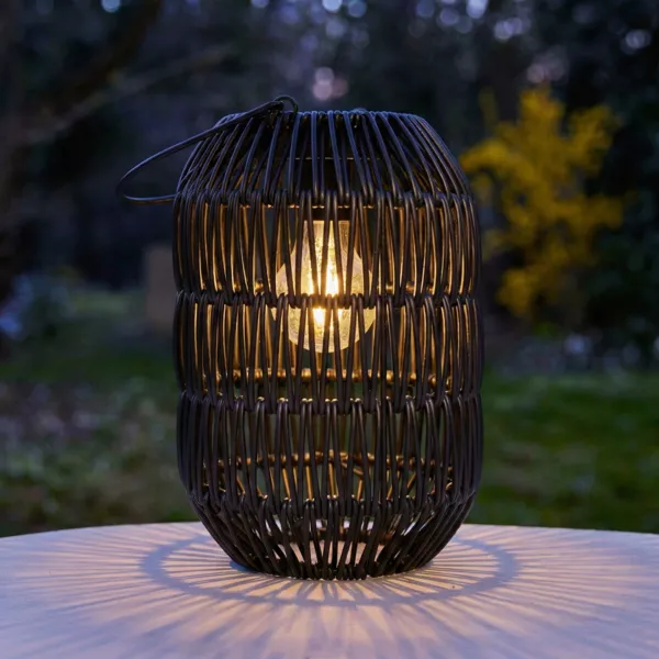 Lanterne de jardin solaire LED (H24,5 cm) Toscane Noir