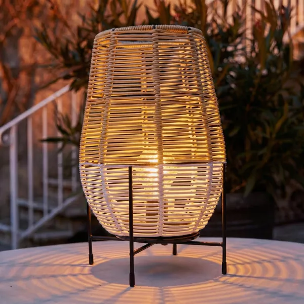 Lampe de table solaire LED (H31 cm) Vernazza Blanche
