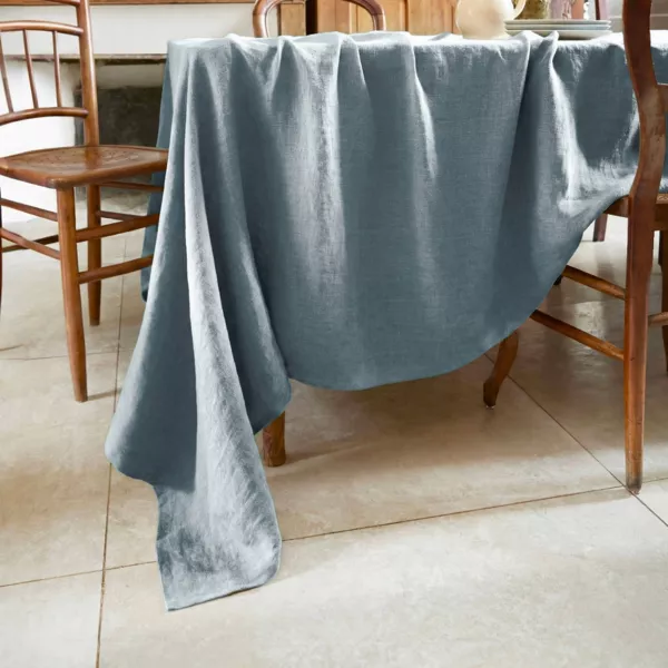 Rektangul�rt vasket linnedug (170 x 250 cm) Louise Azurbl�