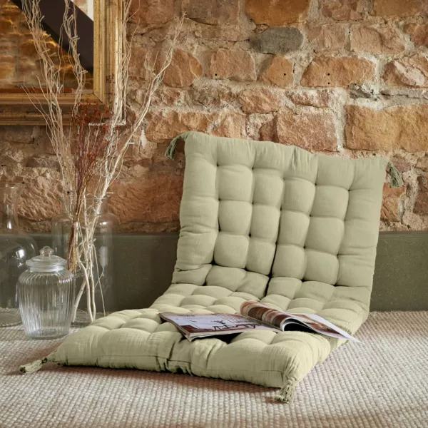 Musselin-Bodenmatratze (60 x 120 cm) Gaïa Lindengrün