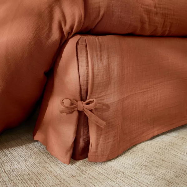 Boxspring hoes Katoengaas (180 x 200 cm) Ga�a Terracotta