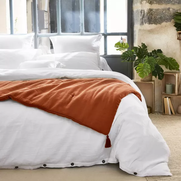 Camino de cama edred�n gaza de algod�n  (90 x 200 cm) Ga�a Terracota