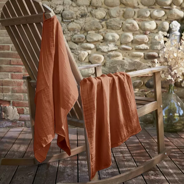 Set di 2 strofinacci garza di cotone (70 cm) Ga�a Terracotta