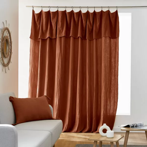 Cortina de gasa de algod�n ajustable (280 x max 300 cm) Gaia Terracota