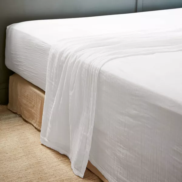 Drap plat gaze de coton (240 x 300 cm) Ga�a Blanc chantilly
