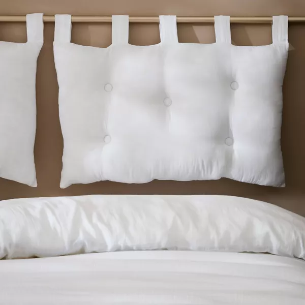 T�te de lit coussin gaze de coton (80 x 50 cm) Ga�a Blanc chantilly