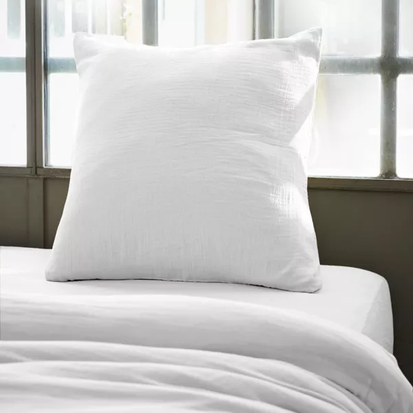 Federa quadrata garza di cotone (60 x 60 cm) Ga�a Bianco chantilly