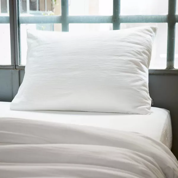 Funda para almohada rectangular en gasa de algod�n (L70 cm) Ga�a Blanco chantilly