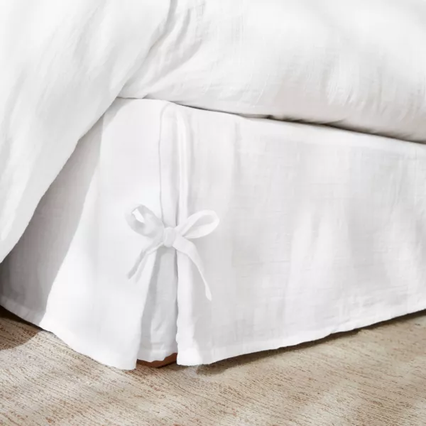 Mantovana garza di cotone (180 x 200 cm) Gaïa Bianco chantilly