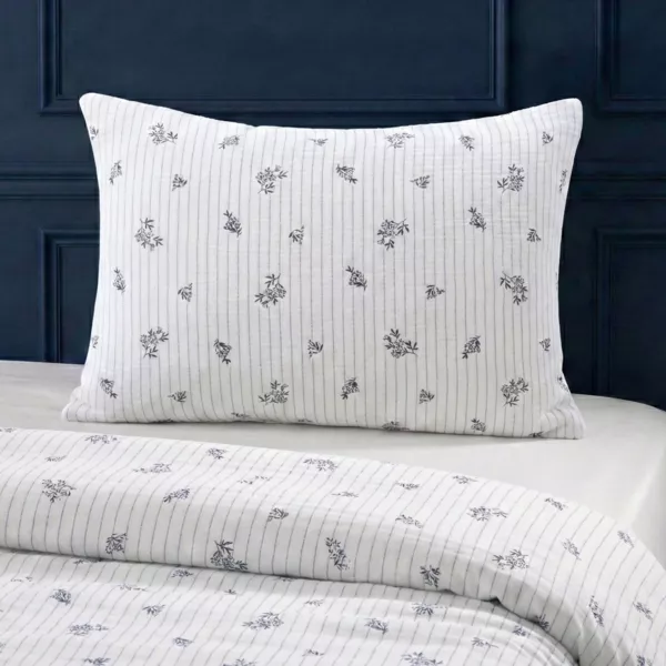 Federa rettangolare in garza di cotone (50 x 70 cm) Ga�a Iris Blu